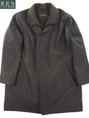 Lauren Ralph Lauren Edgar Coat Trench Rain Removable Liner Wool Trim Men's 46R